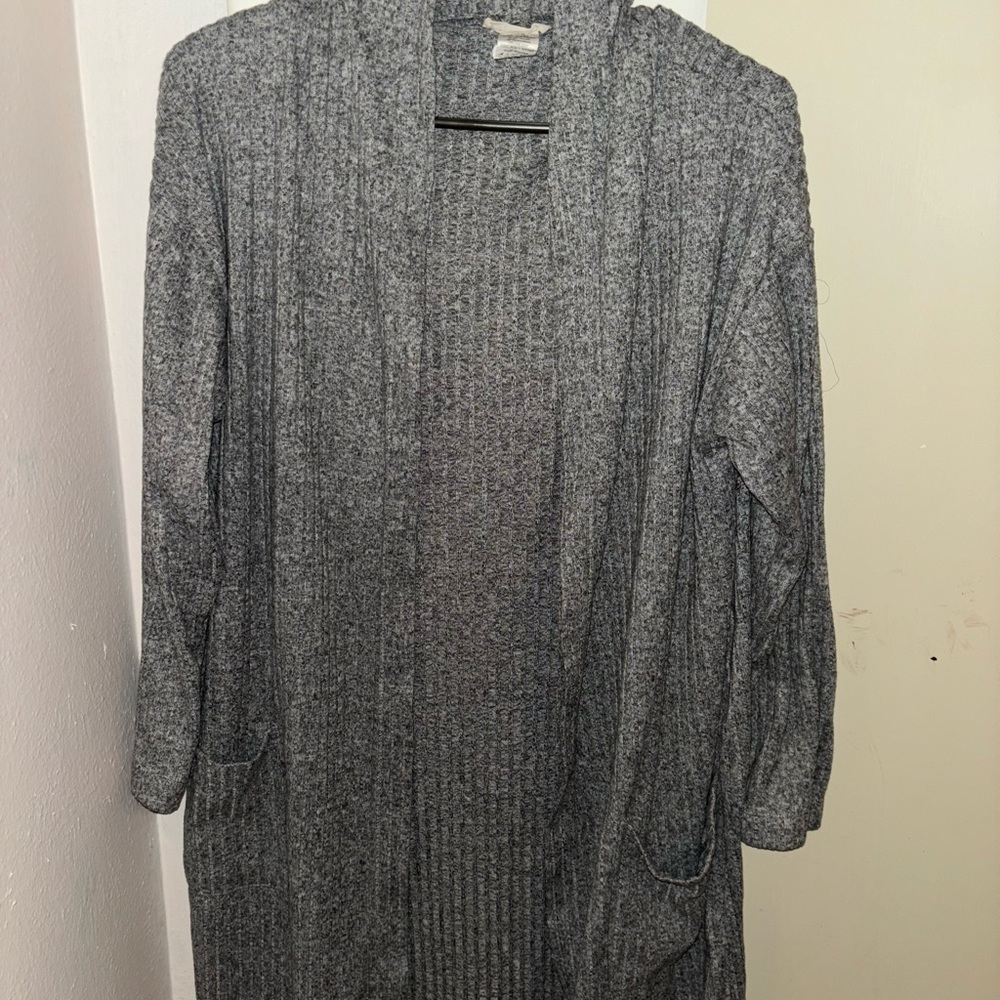 Gray Cardigan with pockets.